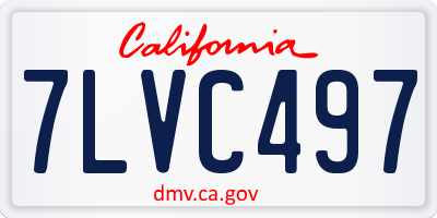 CA license plate 7LVC497