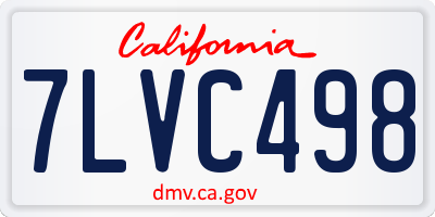 CA license plate 7LVC498