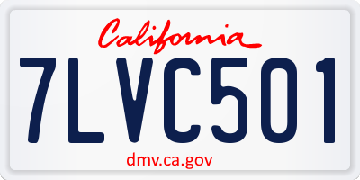 CA license plate 7LVC501
