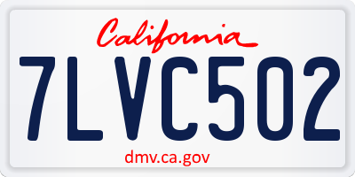 CA license plate 7LVC502