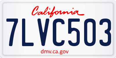 CA license plate 7LVC503