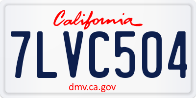 CA license plate 7LVC504