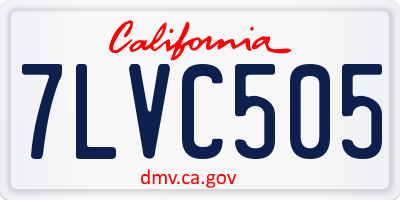 CA license plate 7LVC505