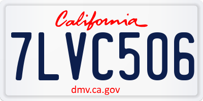 CA license plate 7LVC506
