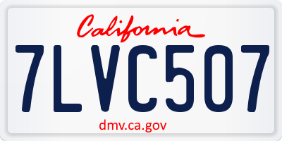 CA license plate 7LVC507