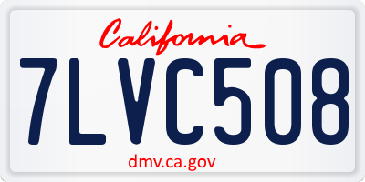 CA license plate 7LVC508