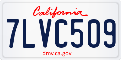 CA license plate 7LVC509