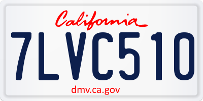 CA license plate 7LVC510