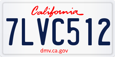 CA license plate 7LVC512