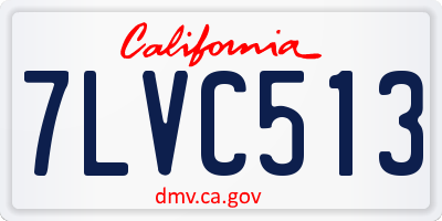 CA license plate 7LVC513