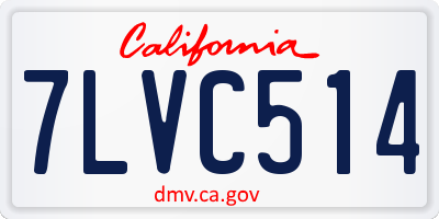 CA license plate 7LVC514