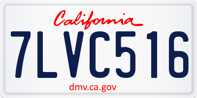 CA license plate 7LVC516