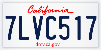 CA license plate 7LVC517