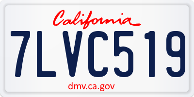 CA license plate 7LVC519