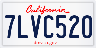 CA license plate 7LVC520