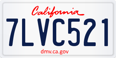 CA license plate 7LVC521