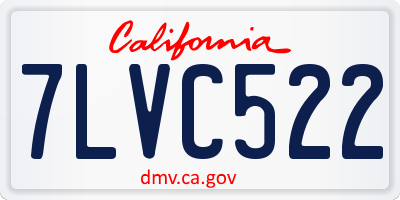 CA license plate 7LVC522