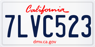 CA license plate 7LVC523