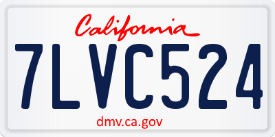 CA license plate 7LVC524