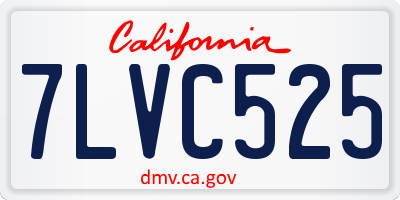 CA license plate 7LVC525