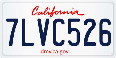 CA license plate 7LVC526