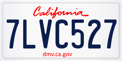 CA license plate 7LVC527