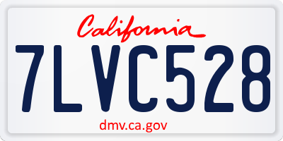 CA license plate 7LVC528