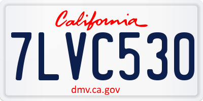 CA license plate 7LVC530