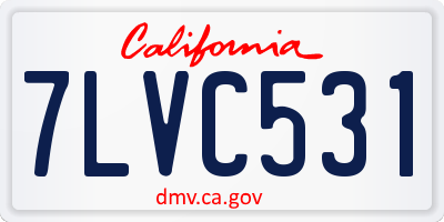 CA license plate 7LVC531