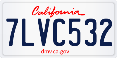 CA license plate 7LVC532