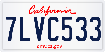 CA license plate 7LVC533
