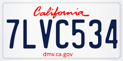 CA license plate 7LVC534