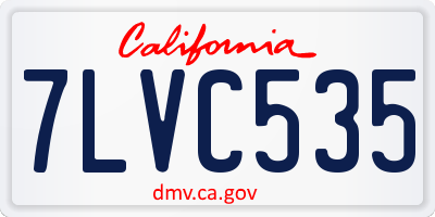 CA license plate 7LVC535
