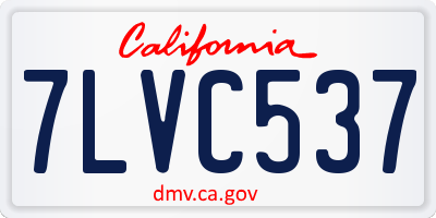 CA license plate 7LVC537