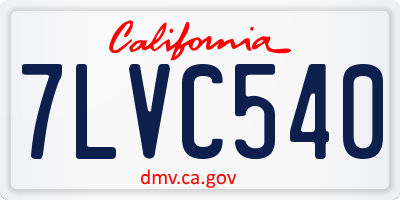 CA license plate 7LVC540