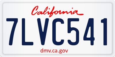 CA license plate 7LVC541