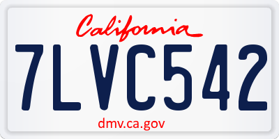 CA license plate 7LVC542
