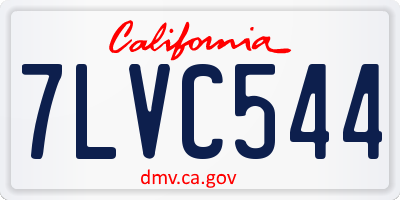 CA license plate 7LVC544