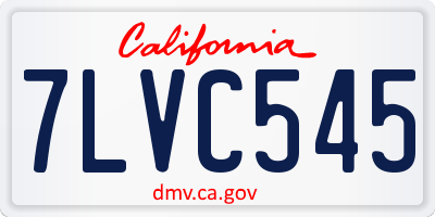 CA license plate 7LVC545
