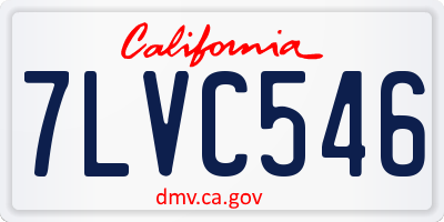 CA license plate 7LVC546