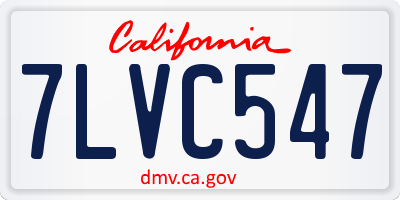 CA license plate 7LVC547
