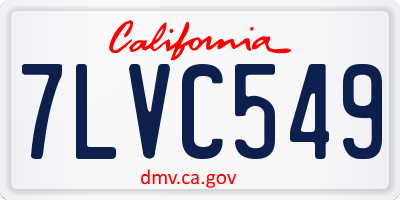 CA license plate 7LVC549