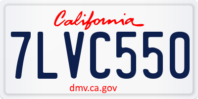 CA license plate 7LVC550