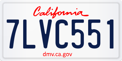 CA license plate 7LVC551
