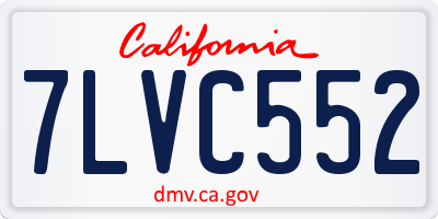CA license plate 7LVC552
