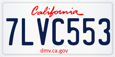 CA license plate 7LVC553