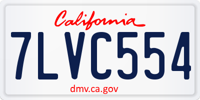 CA license plate 7LVC554