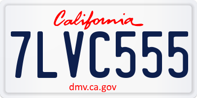 CA license plate 7LVC555