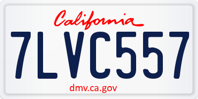 CA license plate 7LVC557