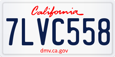 CA license plate 7LVC558